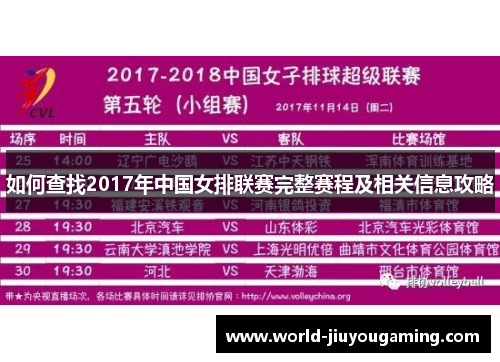 如何查找2017年中国女排联赛完整赛程及相关信息攻略 如何查找2017年中国女排联赛完整赛程及相关信息攻略